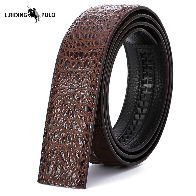Krokodýlí vzor Tělo pásku Automatická přezka Pásek Pravá kůže Pánský pásek