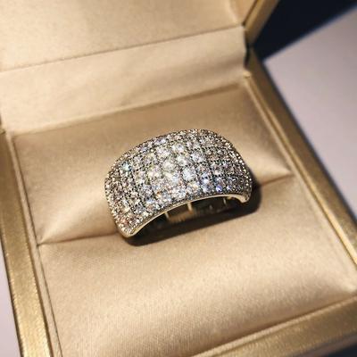 Anello Bianco Ultra-Brillante Full Zirconia Cubica da Donna Anello di Matrimonio Fidanzamento Gioielli alla Moda Taglia 6-10