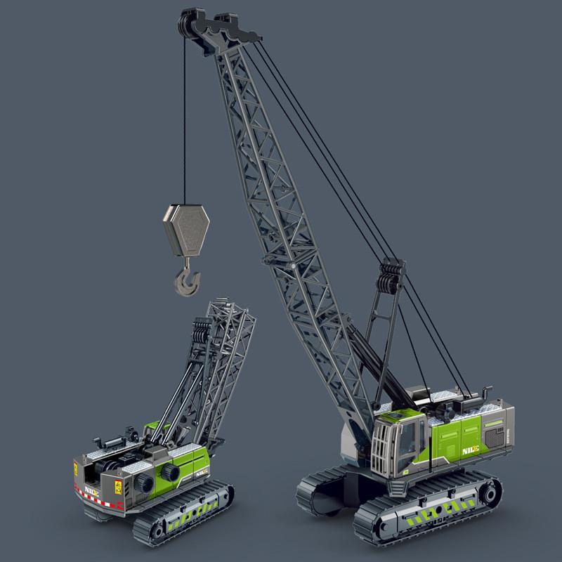 Large Alloy Simulation Foldable Crane Engineering Vehicle Model Children Toy