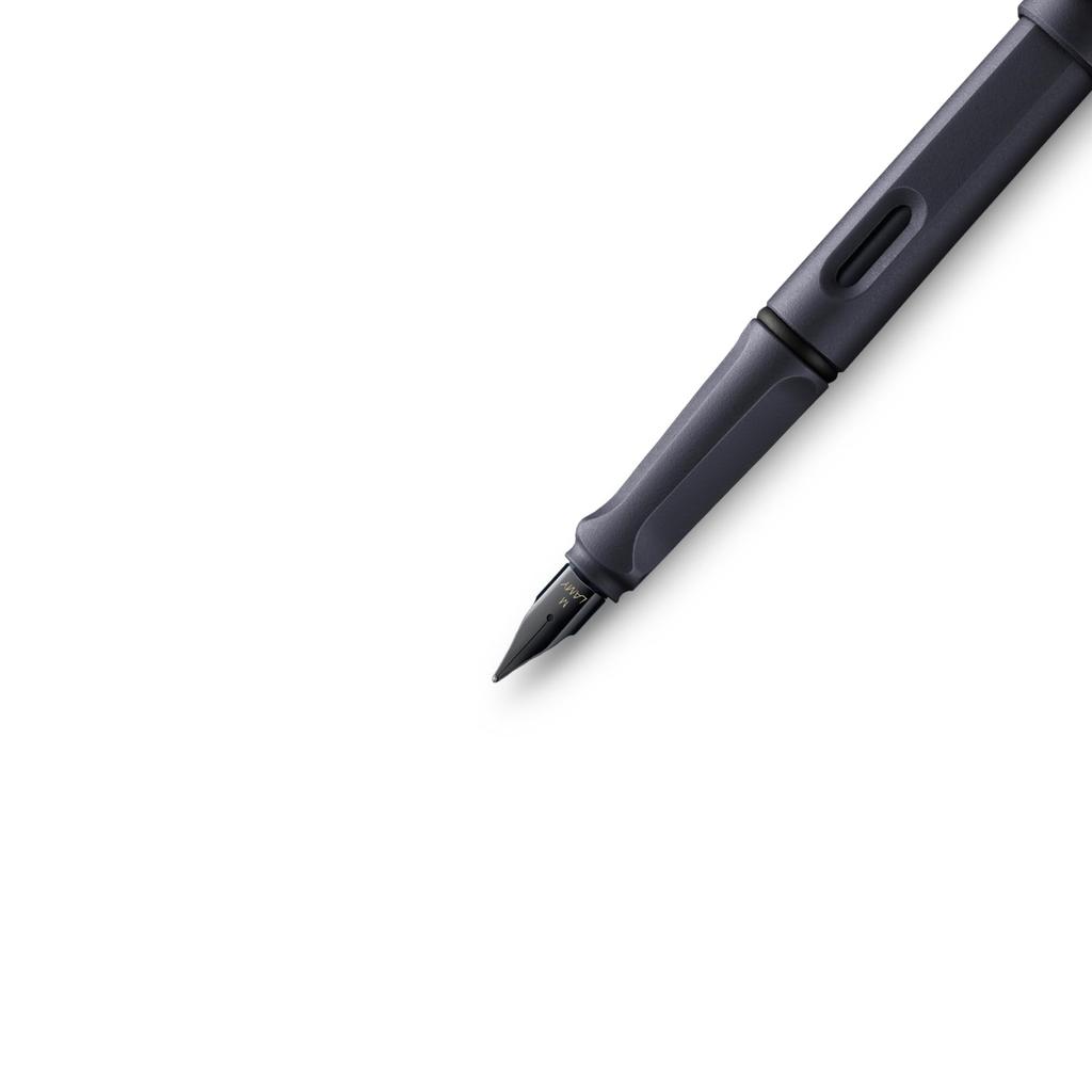 LAMY Safari Stahl Schwarz Füllfederhalter Medium Offiziell importierter Stift, Feder, L0E2-M,