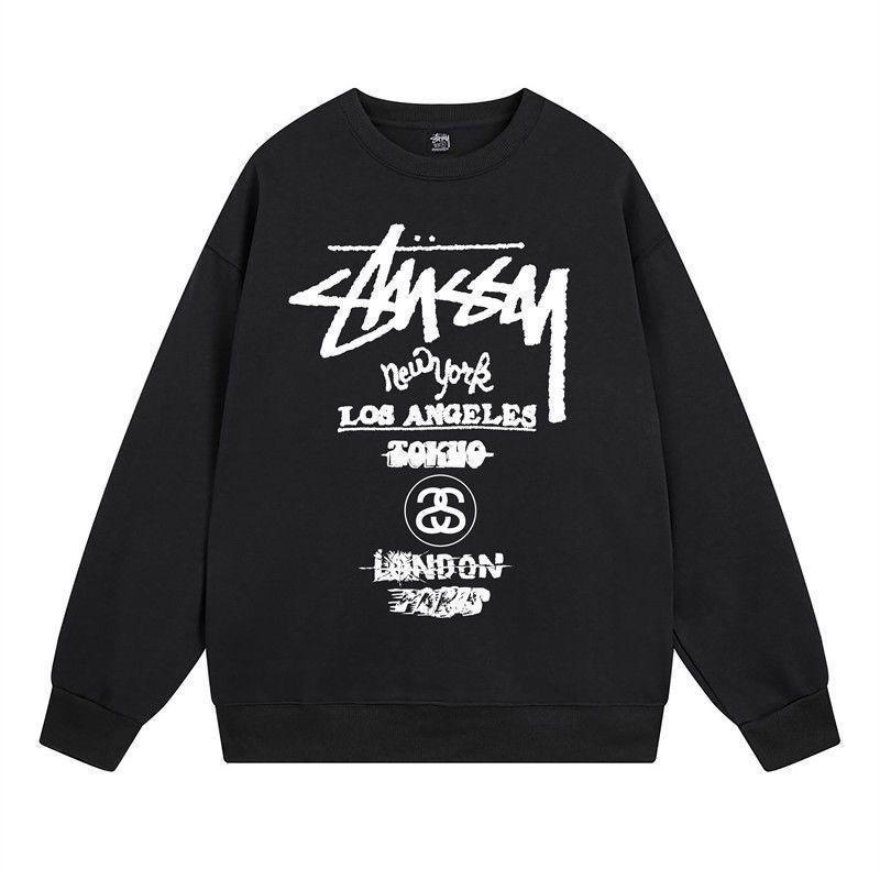 Sudadera Unisex con Estampado Stusy de Algodón Puro con Cuello Redondo - Estilo Moderno, Holgado y Casual