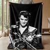 Elvis presleyPrinted Flannel Blanket Cozy Skin-Friendly Warm Throw for Couch Bed Indoor Daily Use