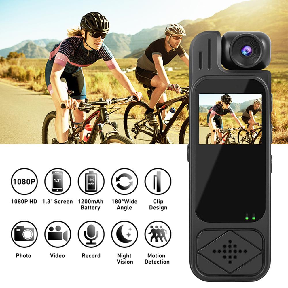 1080P HD Mini Body Camera: Sports Camera with Infrared Night Vision, 1.3 Inch Digital Video Recorder for Police Small Camcorder.