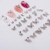10 Pcs Butterfly Alloy Nail Charms 3D Butterfly Zircon Diamond Rhinestone Nails Jewelry Diy Nail Art Decoration Accessories