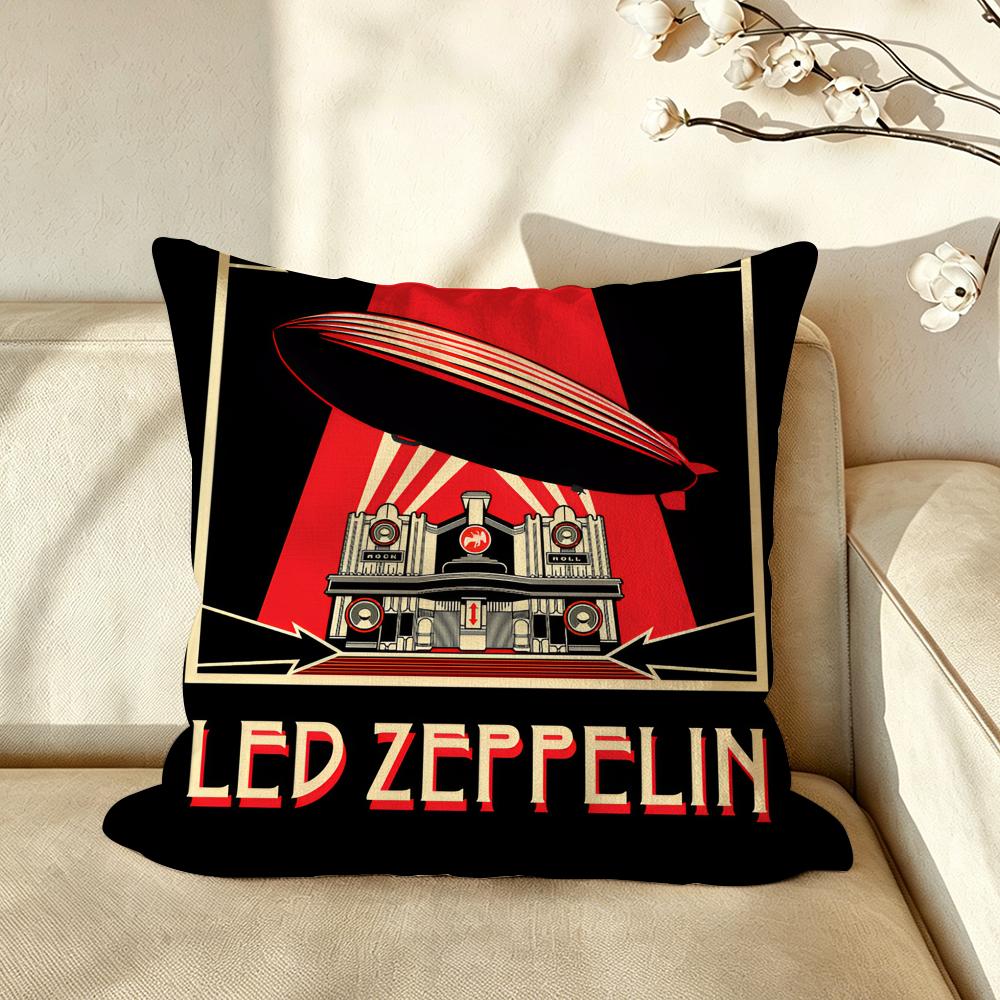 Band LLedZZeppelin Cushion Cover Pillow Case Antidustmite Pillowcase Silky Short Plush Sofa Cushion Cover hot