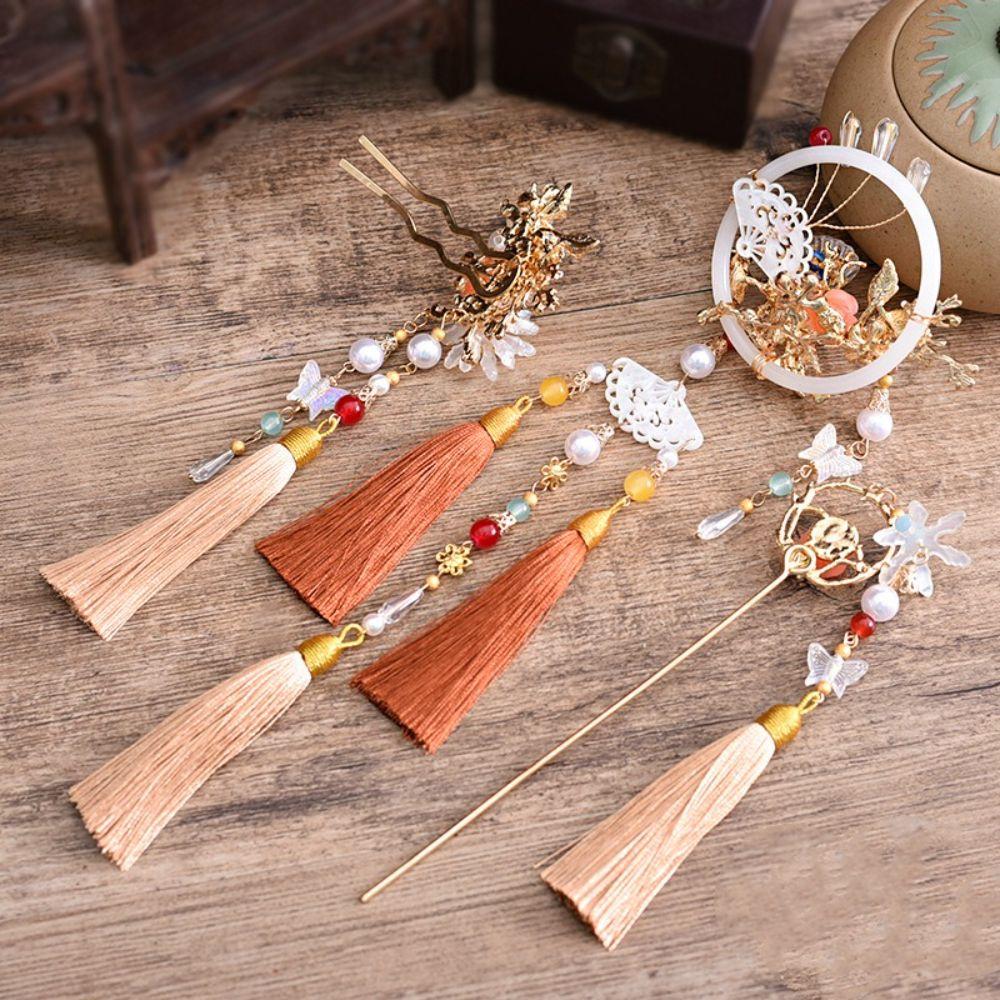 

Pearl Hair Accessories Zinc Zinc Alloy Hairpin Luxury Birde Hair Jewelry Set Wedding