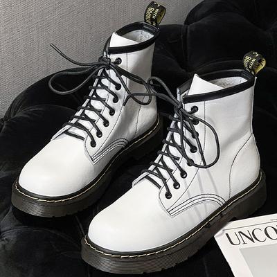 Foot Power White Martin Boots Women's New Versatile Eight-hole Boots Retro Short Boots
