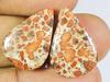 Natural Poppy Jasper Matched Pair Pear Cabochon Loose Gemstone 14X21X03 MM SK-153