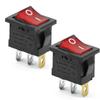 5Pcs 3 Pin Red ON-OFF SPST Snap In Boat Rocker Switch AC 6A/250V 10A/125V E335A6