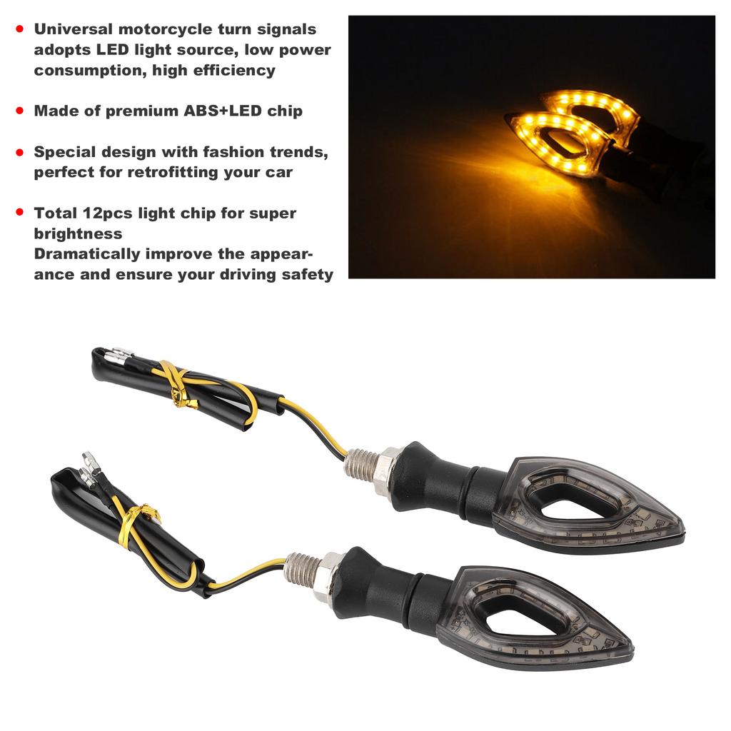 4Pcs Universal Motorcycle Turn Signal Indicator Light 12 LED Amber Blinker Waterproof