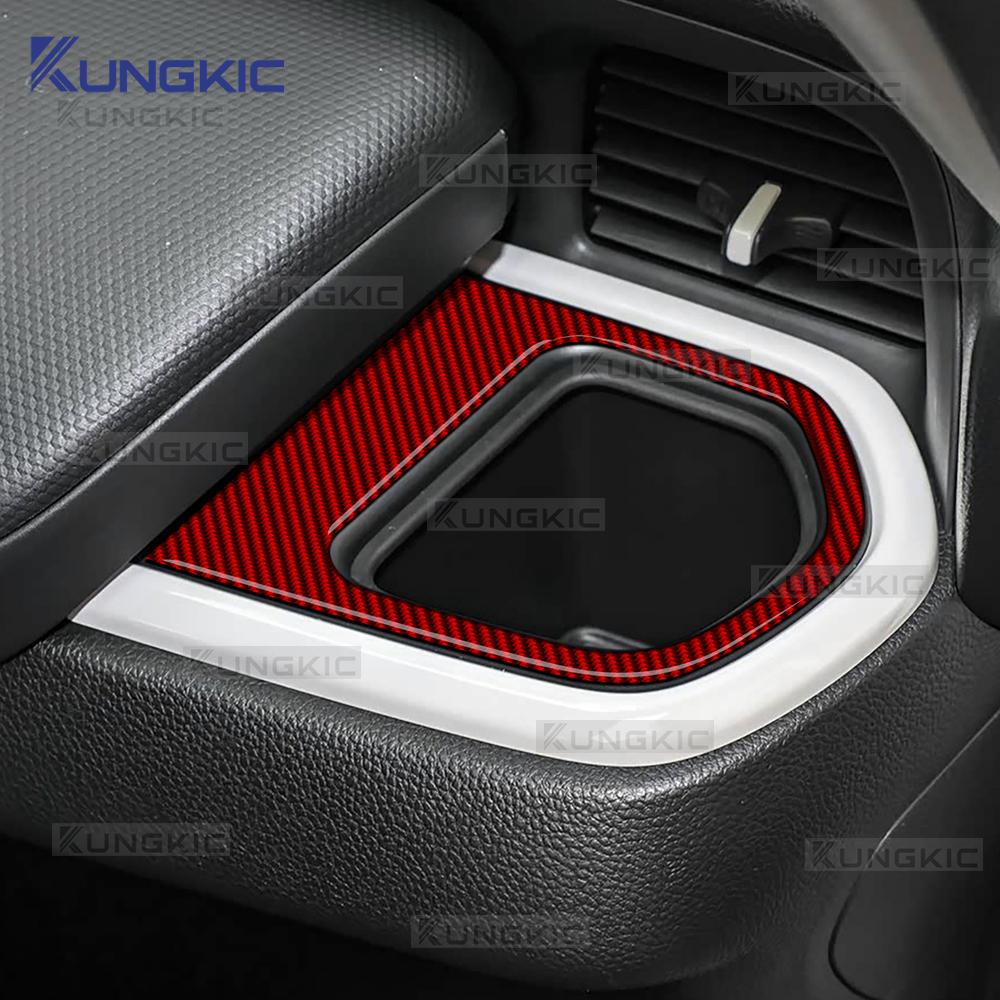 Real Soft Carbon Fiber Sticker For Honda Fit 2021 2022 2023 2024 2025 LHD RHD Car Storage Box Side of Center Console Trim