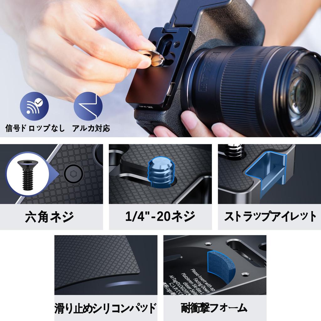 JJC AirTag Rychloupínací držák Kompatibilní s montážním šroubem Kompatibilní se Sony Canon Nikon a AirTag Skrytá základní deska Deska, Adaptéry, 1/4"-20 &