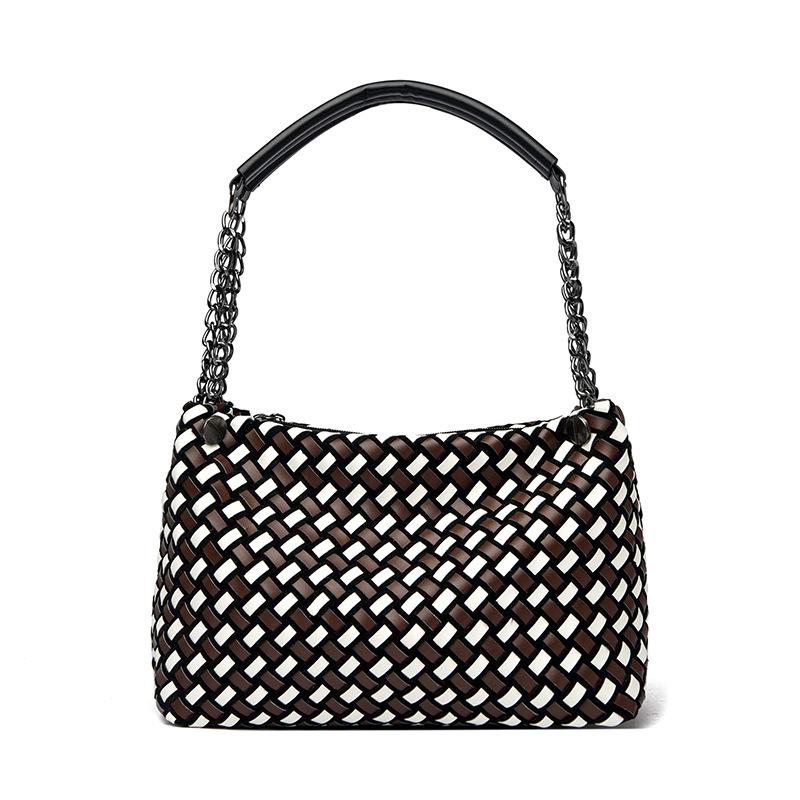 Single-shoulder Women's Bag, Fashionable Woven Bag, Versatile Underarm Bag, Retro Handbag