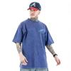 Unisexs Summer Shortsleeved Washed Vintage G Cotton Shirt with Fish Pattern  Pure Cotton Casual and Loose Tshirt