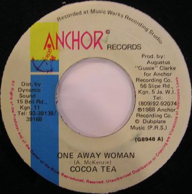 7inch Record COCOA TEA  One Away Woman G8948 Anchor Records 1988 Jamaica Reggae Ska  Dub Used