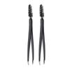 2PCS Eyebrow Tweezer Black Stainless Steel Ergonomic Design Eyelash Grafting Tweezer for Makeup