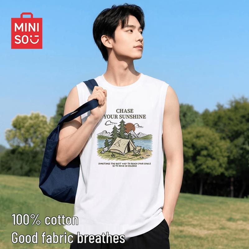 MINISO Men's Pure Cotton Sleeveless T-Shirt