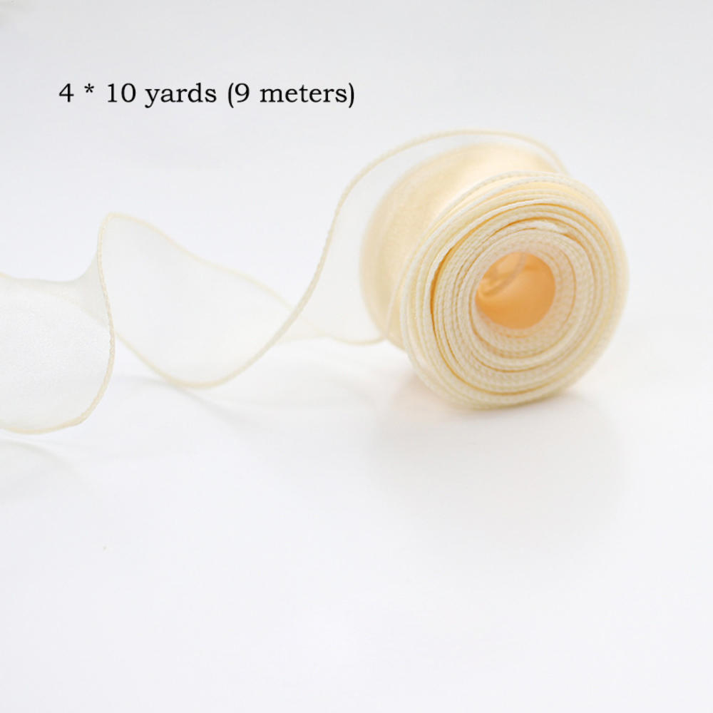 40mm 10Yards/Roll Fishtail Organza Ribbon For DIY Cake Gift Wrapping Decoration Wedding Party Bow Bouquet Wreath Sewing Supplies