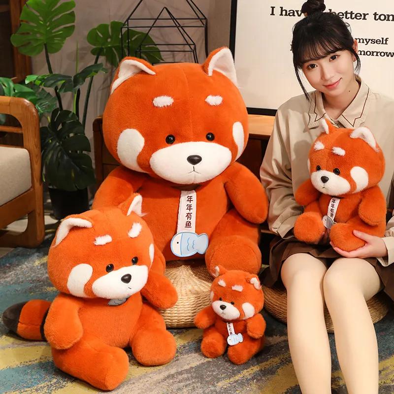 Cute Cute Raccoon Doll Red Panda Doll Sleeping Pillow Plush Toy Doll Soft Cute Brown Bear Holiday Gift for Boys and Girls