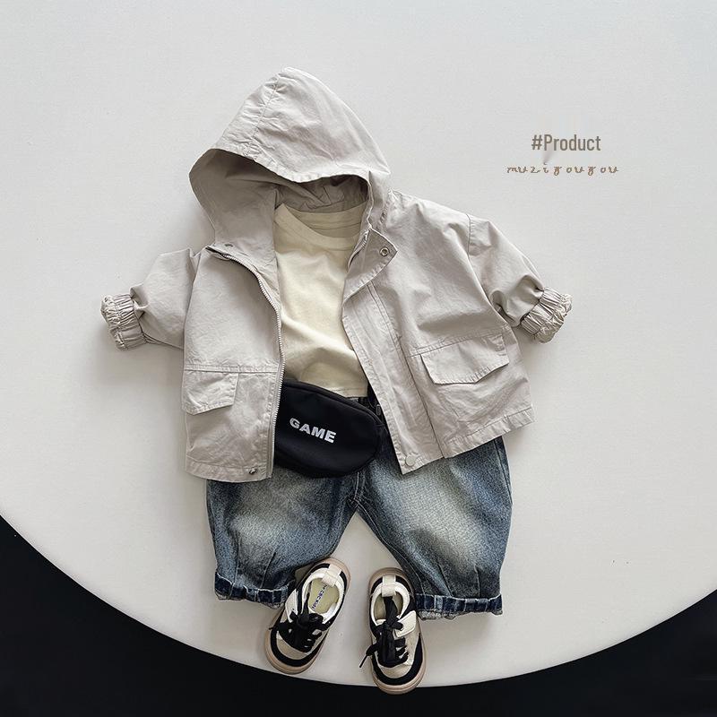 Kids' Plaid Color-Block T-Shirt~2025 Spring/Autumn Korean Mori Style Trendy for Boys & Girls