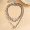 Afneembare 5-laagse Ketting Set voor Vrouwen Trendy Strass Ketting Korte Choker Ketting om de Nek 2023 Mode Sieraden Cadeau