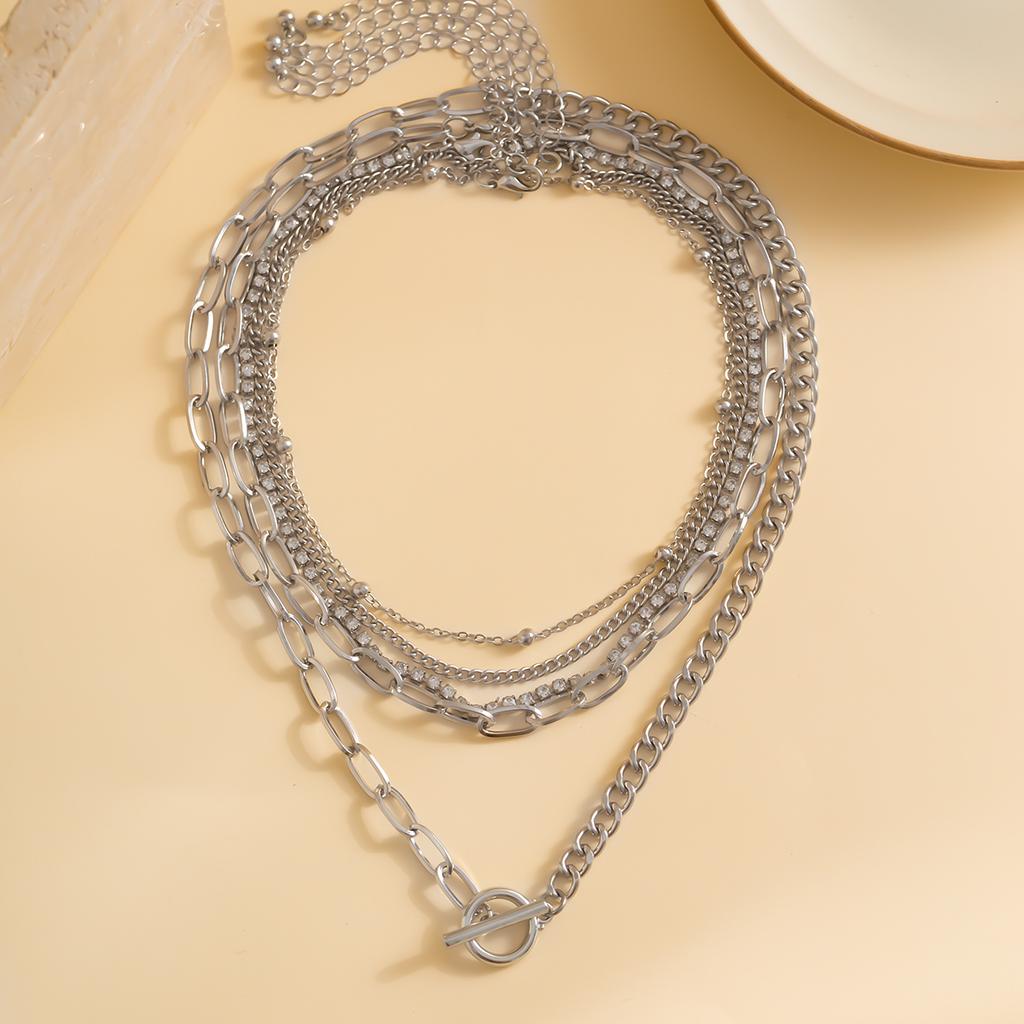 Afneembare 5-laagse Ketting Set voor Vrouwen Trendy Strass Ketting Korte Choker Ketting om de Nek 2023 Mode Sieraden Cadeau