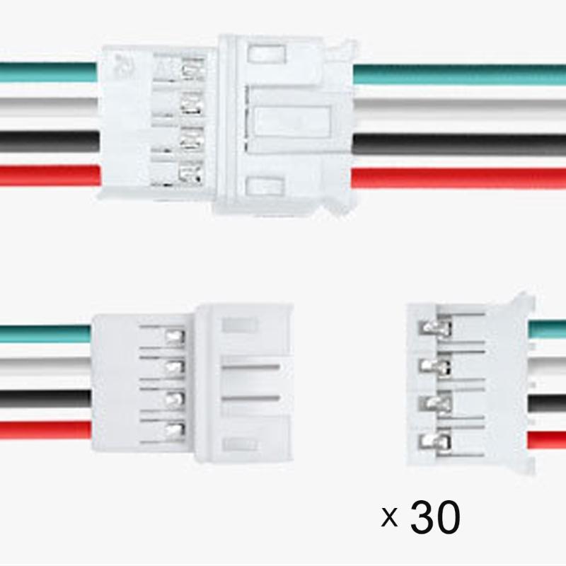 Pack of 30pcs PH2.0 Aerial Docking Terminal Wire PVC Metal Connectors 2P/3P/4P for Secure High Efficient Transfer