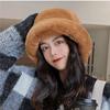 Pălărie cu găleată cu vârf plat îngroșat pentru femei Pălărie cu găleată de dimensiuni mari Pălării calde de iarnă pentru femei Pălărie Panama Căciuli de pescar în aer liber Gorras