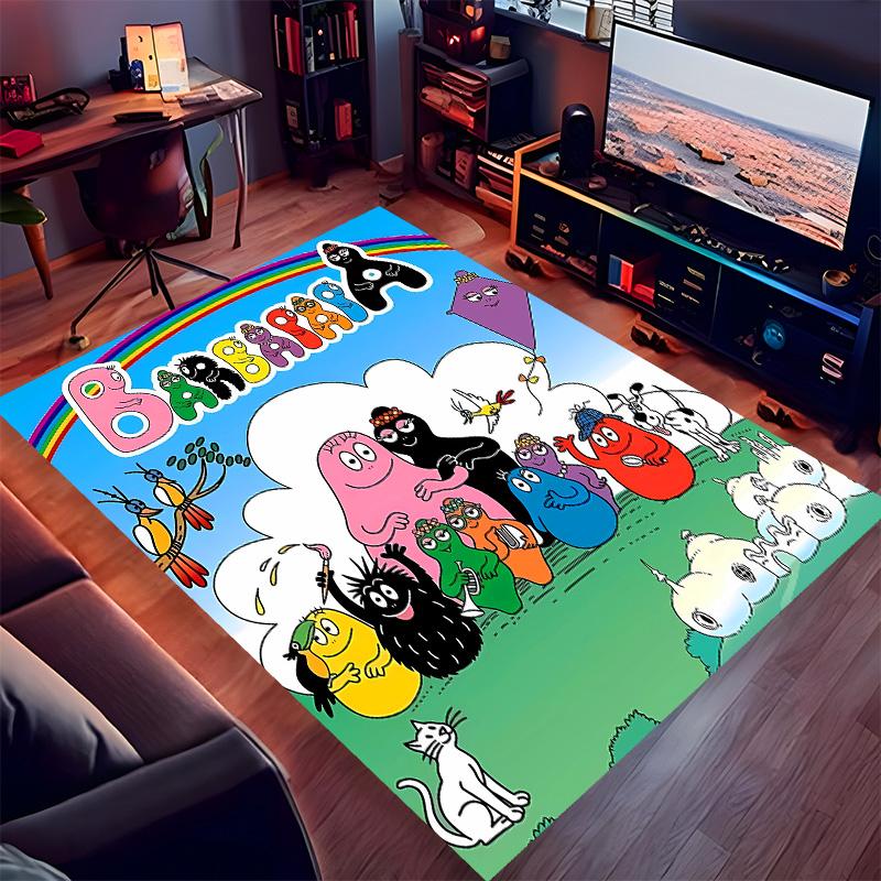 Barbapapa1 Printed Absorbent Washable Carpet, Non-Slip Bathroom Mats, Kitchen Rugs, Yoga Mat,Living Room Entrance, Camping Picnic Rugs