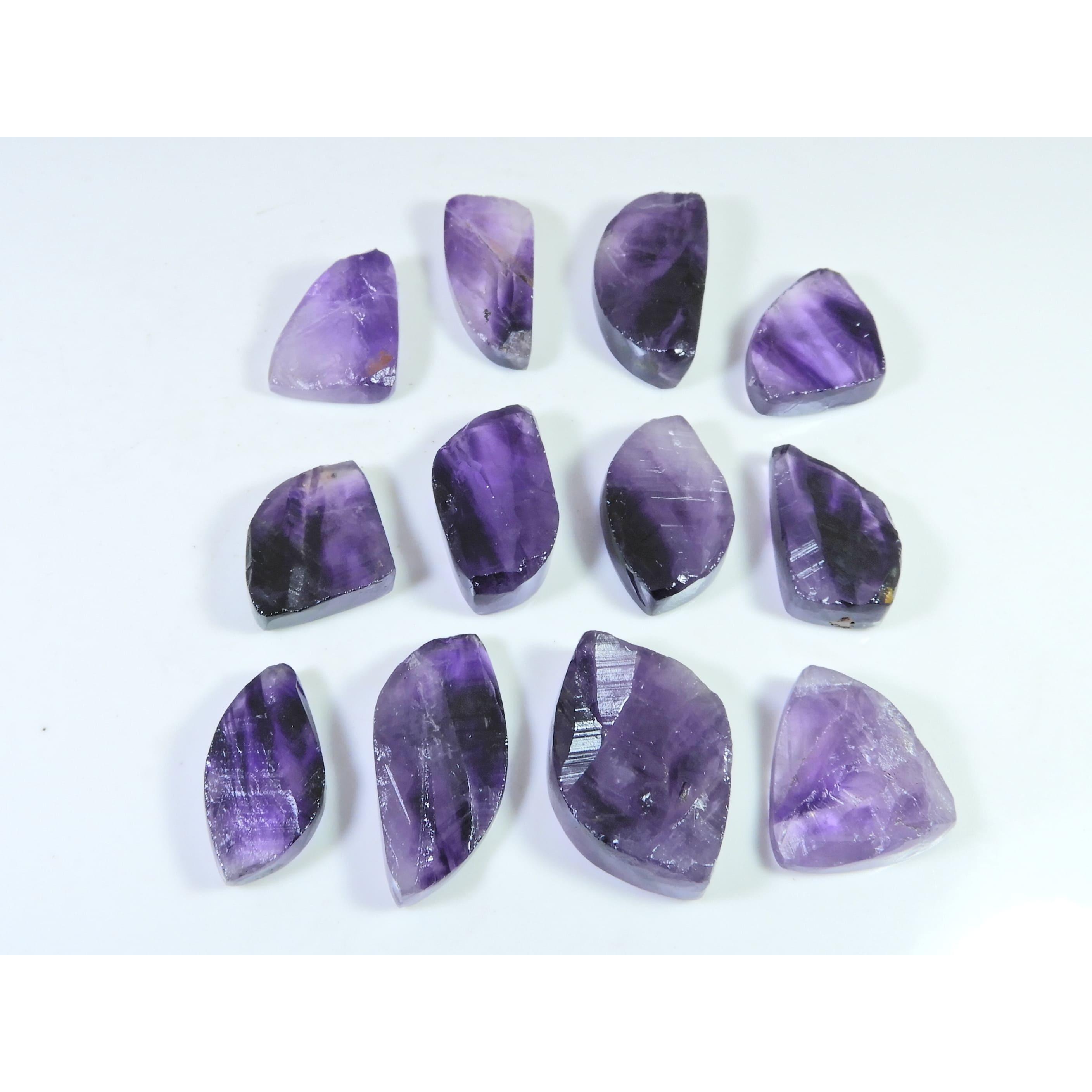 330Cts. Natural Amethyst Druzy Fancy Cabochon Loose Gemstone 12Pcs Lot C-1245