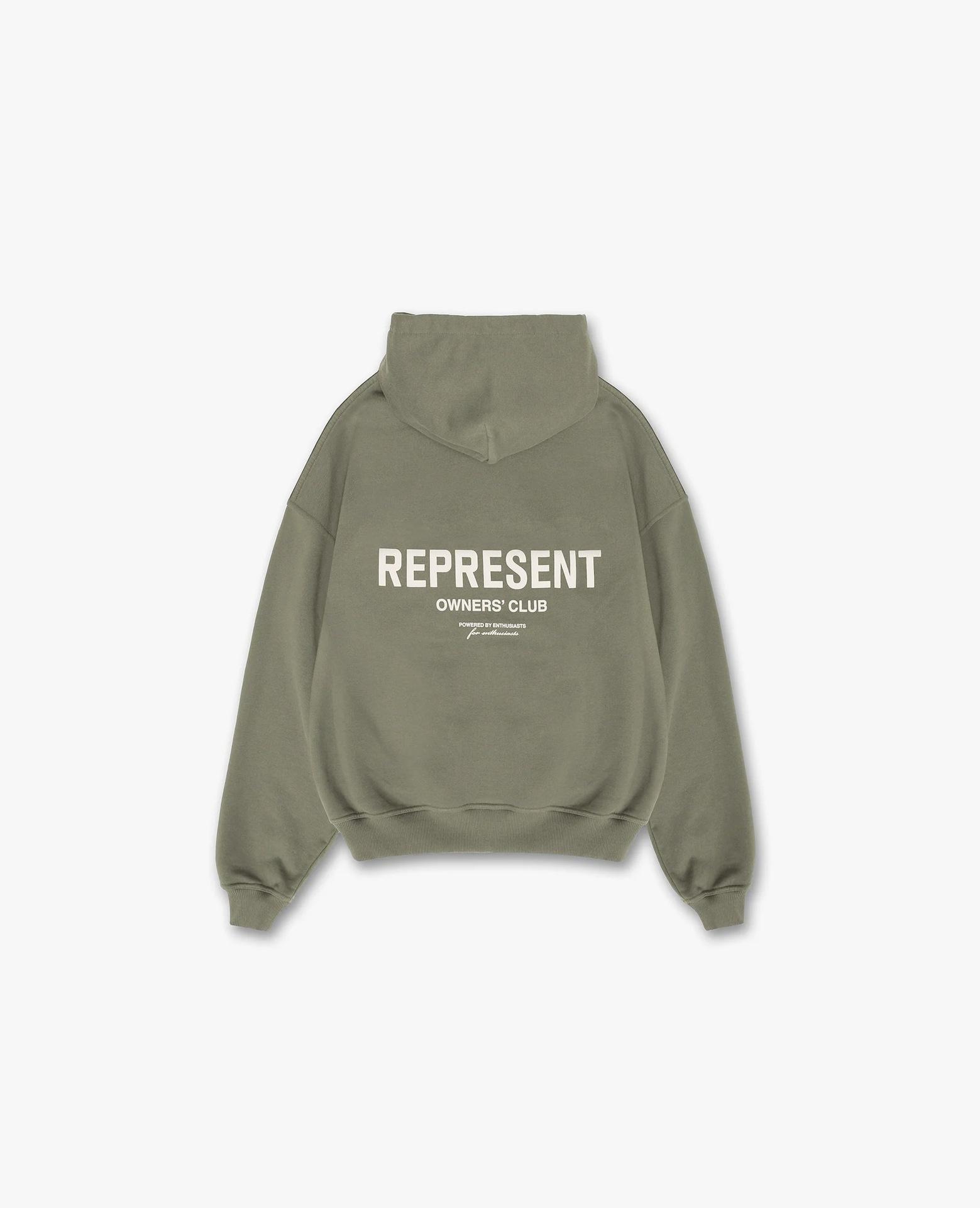REPRESENT Minimālistisks saukļa logotips uzdrukāts ar