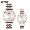 Sanda 1052 Steel Band Waterproof Couple's Watch - Trendy and Fashionable for Men and Women