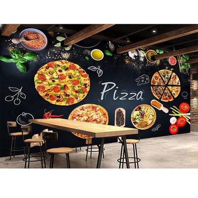 Pizza Mural Wallpaper Pizza Shop Blackboard Background Wall Mural Restaurant Large Pizza Store Wallpaper