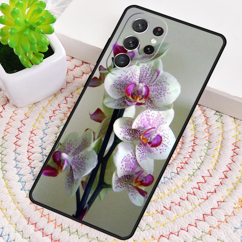 Orchid Flowers Colorful Silicone Phone Case For Samsung Galaxy note 10 pro S26 S25 S24 S23 S22 S21 Plus S25Ultra Capa Cover