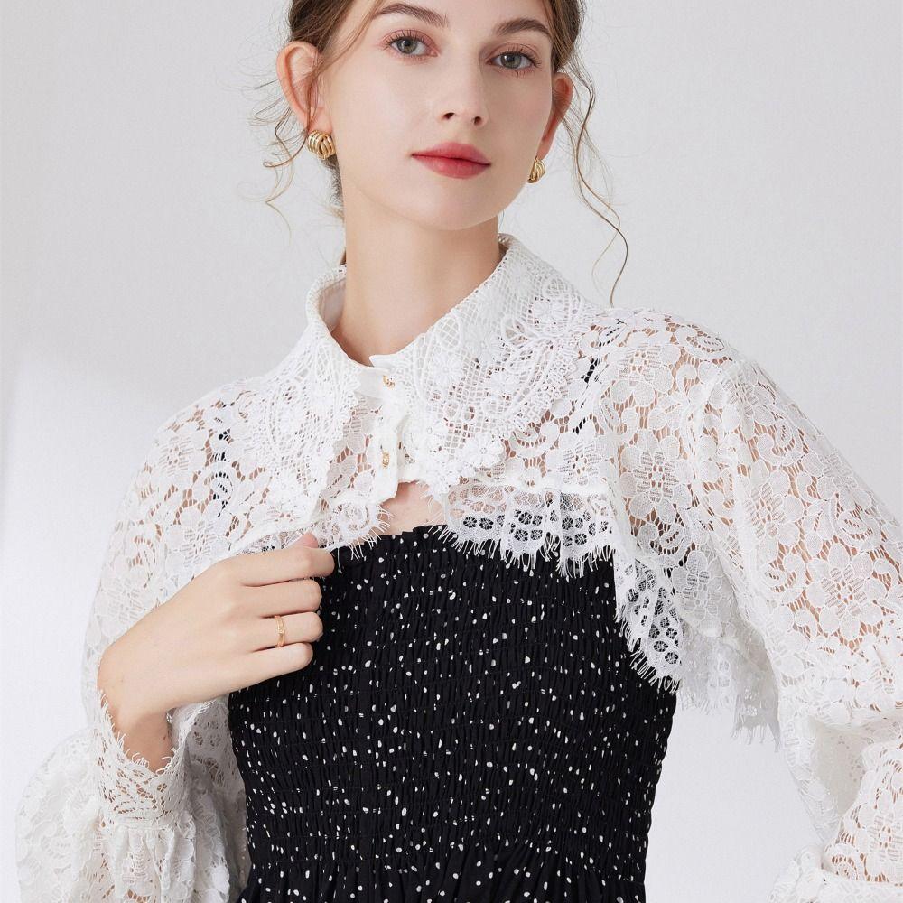 Chiffon False Collar Lace Loose Top Coat Cute Clothes Accessories  Girl
