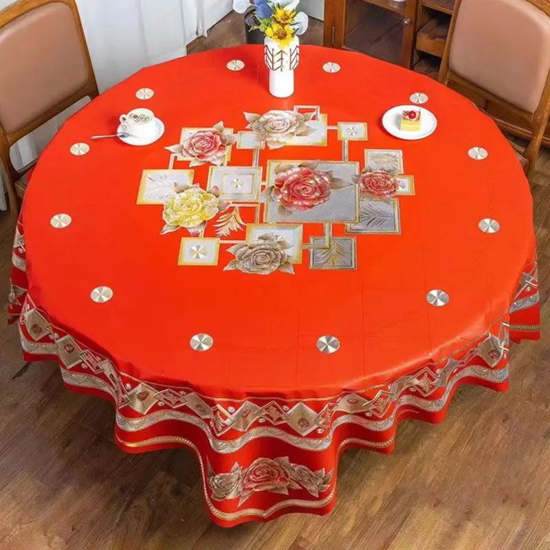 Thickened Circular Square Tablecloth Waterproof Oil Proof Washable PVC Desk Mat Simple Table Cloth for Household Dining Tables