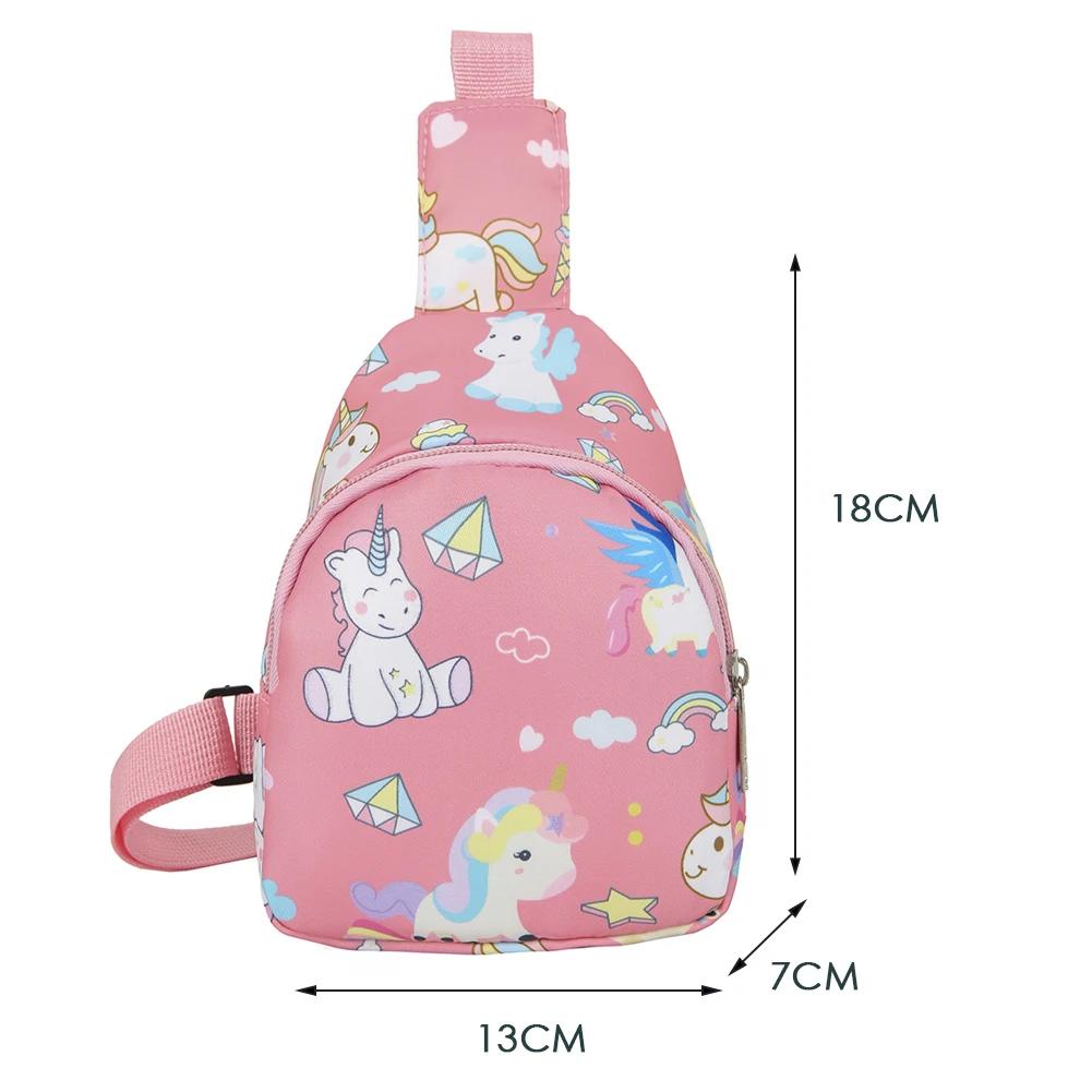 Kinder Brusttasche Dinosaurier Horn Pferd Druck Rucksack Kinder Niedliche Cartoon Schultertasche Mini Umhängetasche Lässige Geldbörse für Kinder