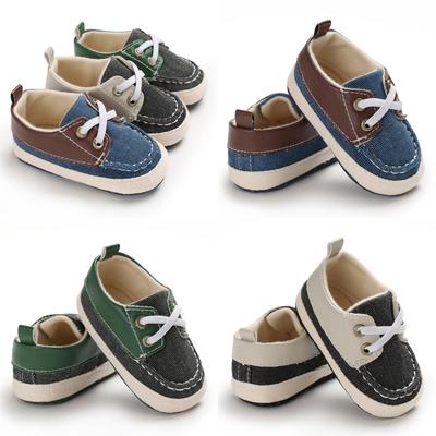 Classic Fashion Boys Flat Walking Shoes Loafers Canvas Non-slip Shoes For Newborn Babies First Walker Walking Shoes 0-18Months