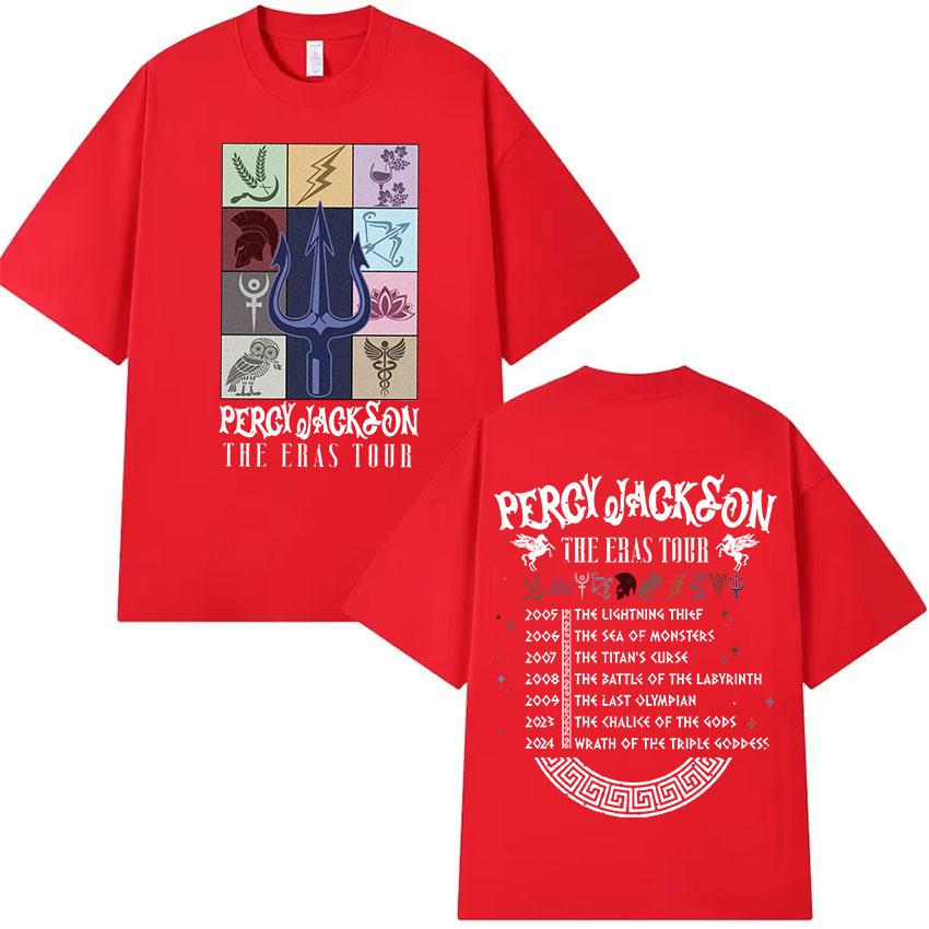 

Перси Джексон The Eras Tour Графическая футболка Мужская Женская Винтажная Эстетичная Повседневная Футболка модная 100% хлопок футболка с коротким рукавом S