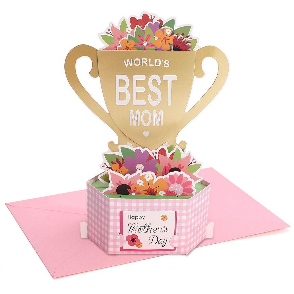 with Envelope Mother's Day Greeting Card Romantic Thank You Card  Festival Decoration