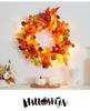 Pumpkin Berry Maple Leaf Vine Halloween Decor Wreath for Hotel & Mall