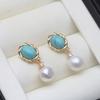 Real Natural White 925 Silver Pearl Earrings,Wedding Freshwater Pearl Earring Wife Mother Birthday Gift Drop Shipping