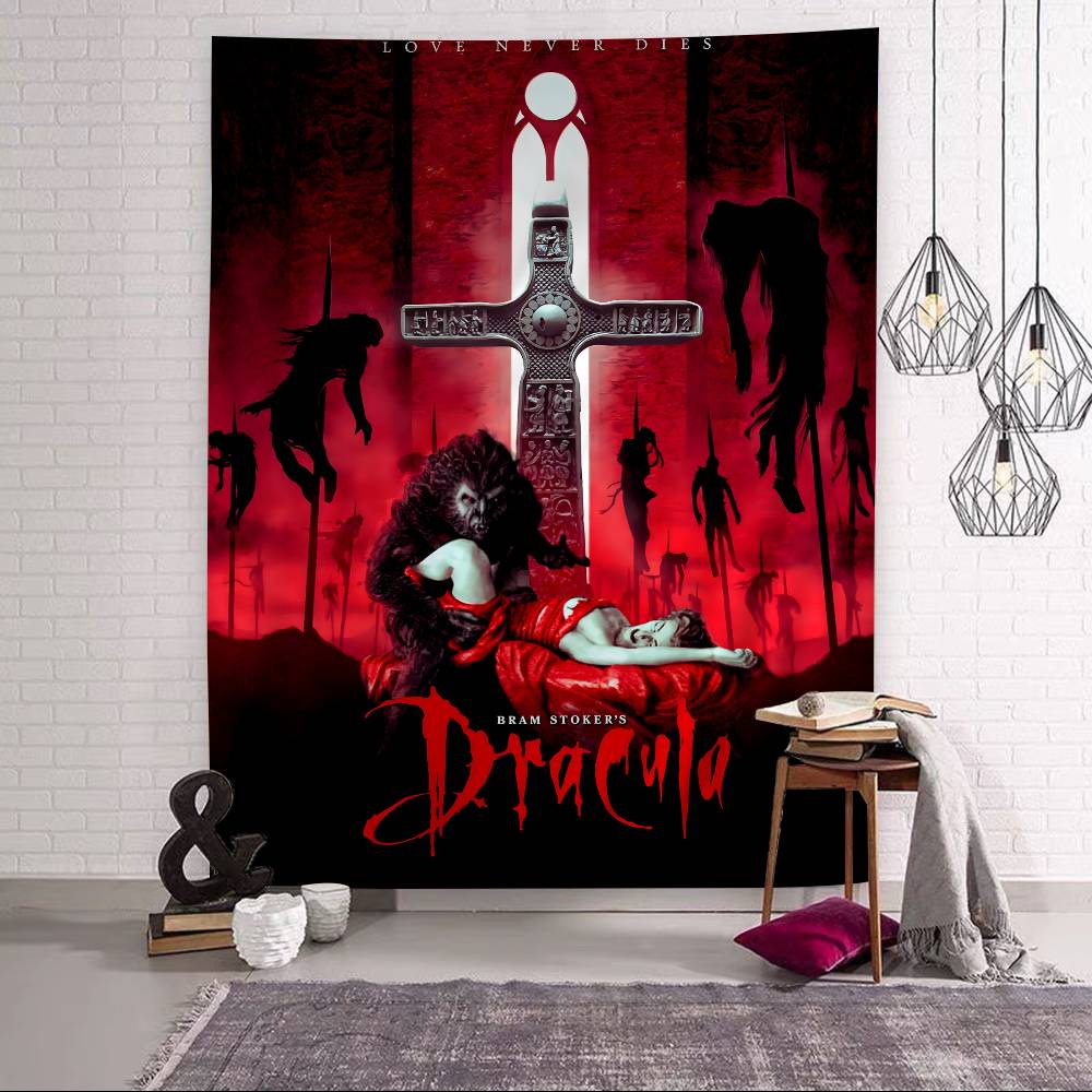 Horror Vampire Movie Dracula 1992 Vintage Colorful Tapestry Wall Hanging Hippie Flower Wall Carpets Dorm Decor Wall Art Decor