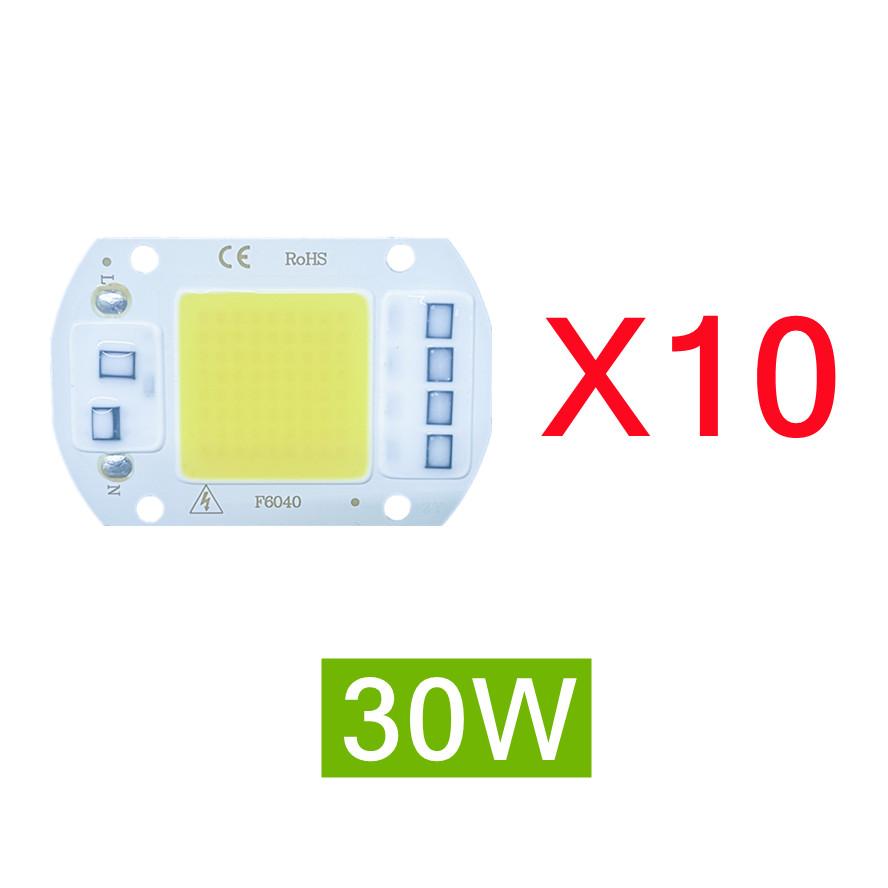 10pcs 220V LED Chip 10W 20W 30W 50W COB Chip No Need Driver LED Lamp Beads for Flood Light Spotlight Lampada DIY Lighting