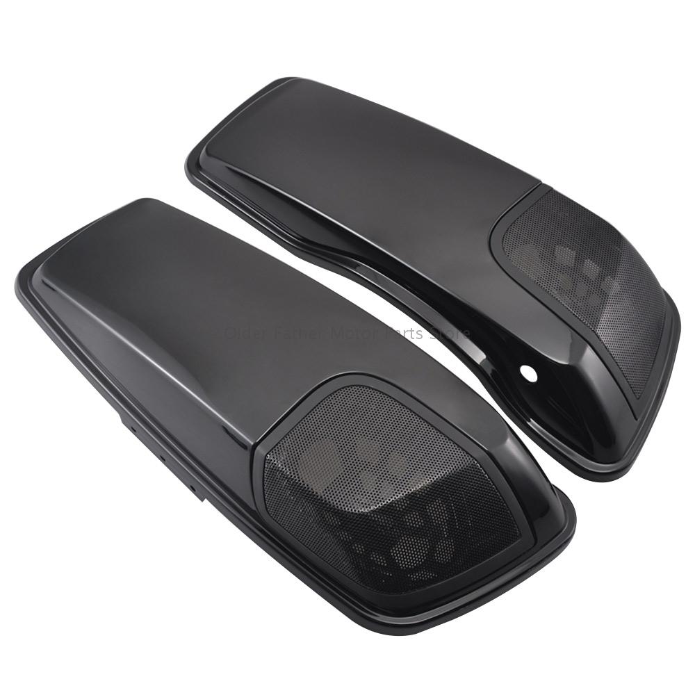5" X 7" Motorcycle Saddlebag Lids & Speakers For Harley Touring Road King Electra Street Glide 2014-2020 ABS Plastic Accessories