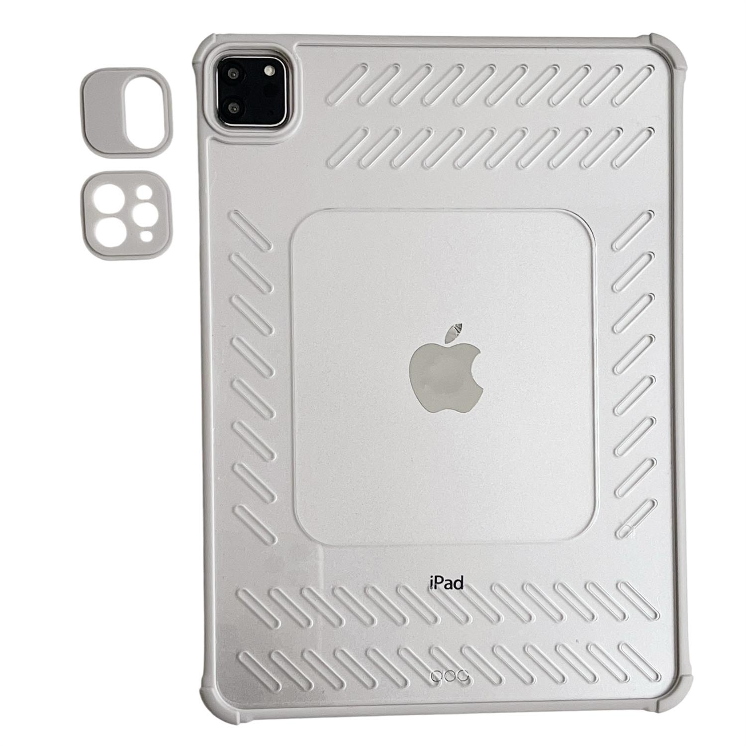 

Tablet Case For iPad Pro 11 (2022)/(2021)/(2020)/(2018) Hollow Frameless Ventilated TPU Acrylic Clear Cover Grey