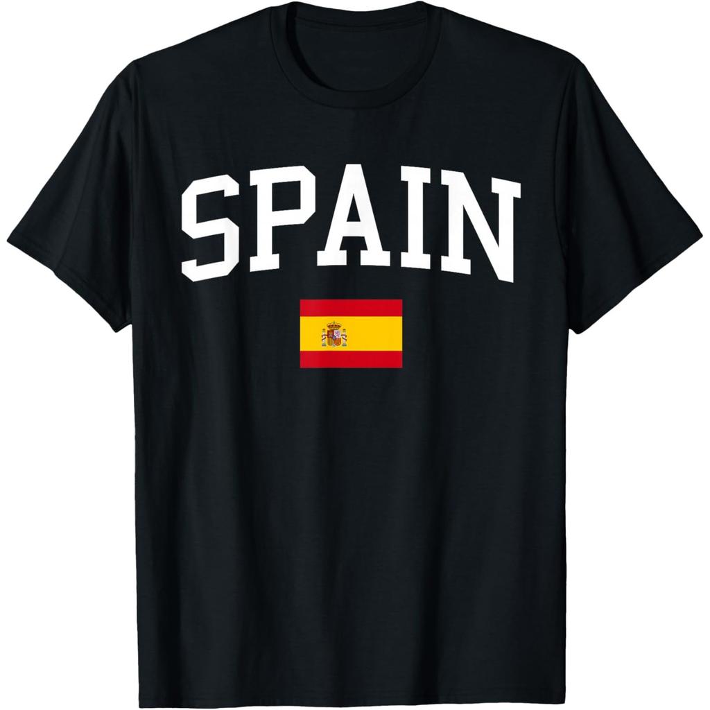 Spain Flag Graphic T-Shirt Men Women Casual Crew Neck Tee