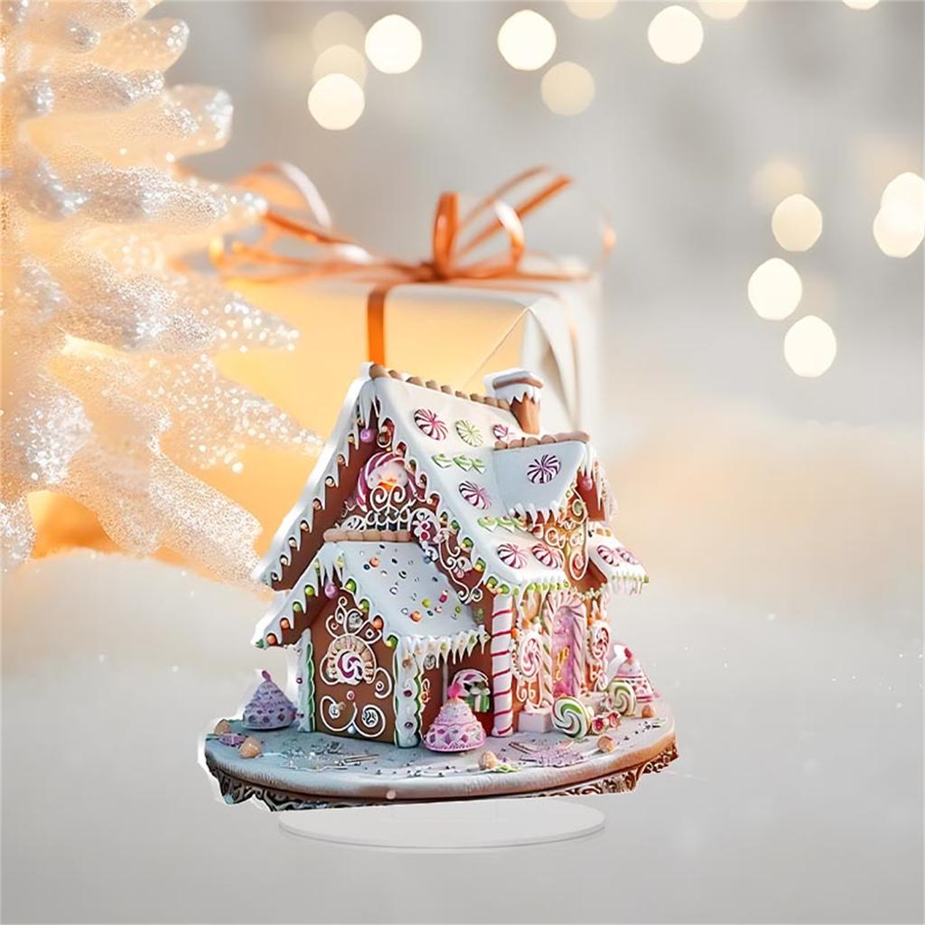 Christmas Snowy Village House Table Ornament Cute Christmas Figures Landscape Decor
