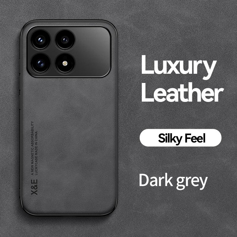 KEYSION Luxury Retro PU Leather Phone Case for Xiaomi POCO F8 Pro Soft Silicone+PC Shockproof Phone Back Cover for POCO F8 Ultra