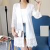 Frühling Sommer Sonnenschutzkleidung Damen Spitze Strickjacke Lockere Oberteile Damen Glockenärmel Mantel Jacke Hemd Damen Netzschal